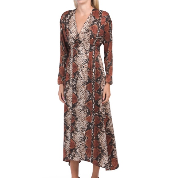 Mango Dresses & Skirts - Mango Snakeskin Print Wrap Dress